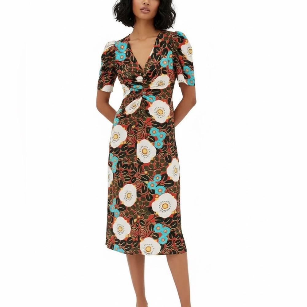 RHODE Maci Dress‎ Floral Print Midi Sz 2